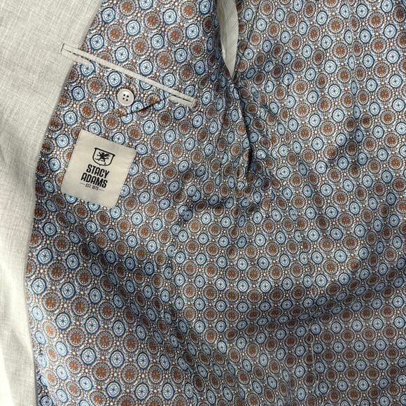 Stacy Adams Light Gray Single Two-Button Closure Suit Jacket Size 42R/36W - Picture 7 of 13